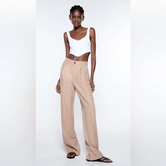 Zara Pants Jumpsuits Nwt Zara High Waisted Trousers Poshmark
